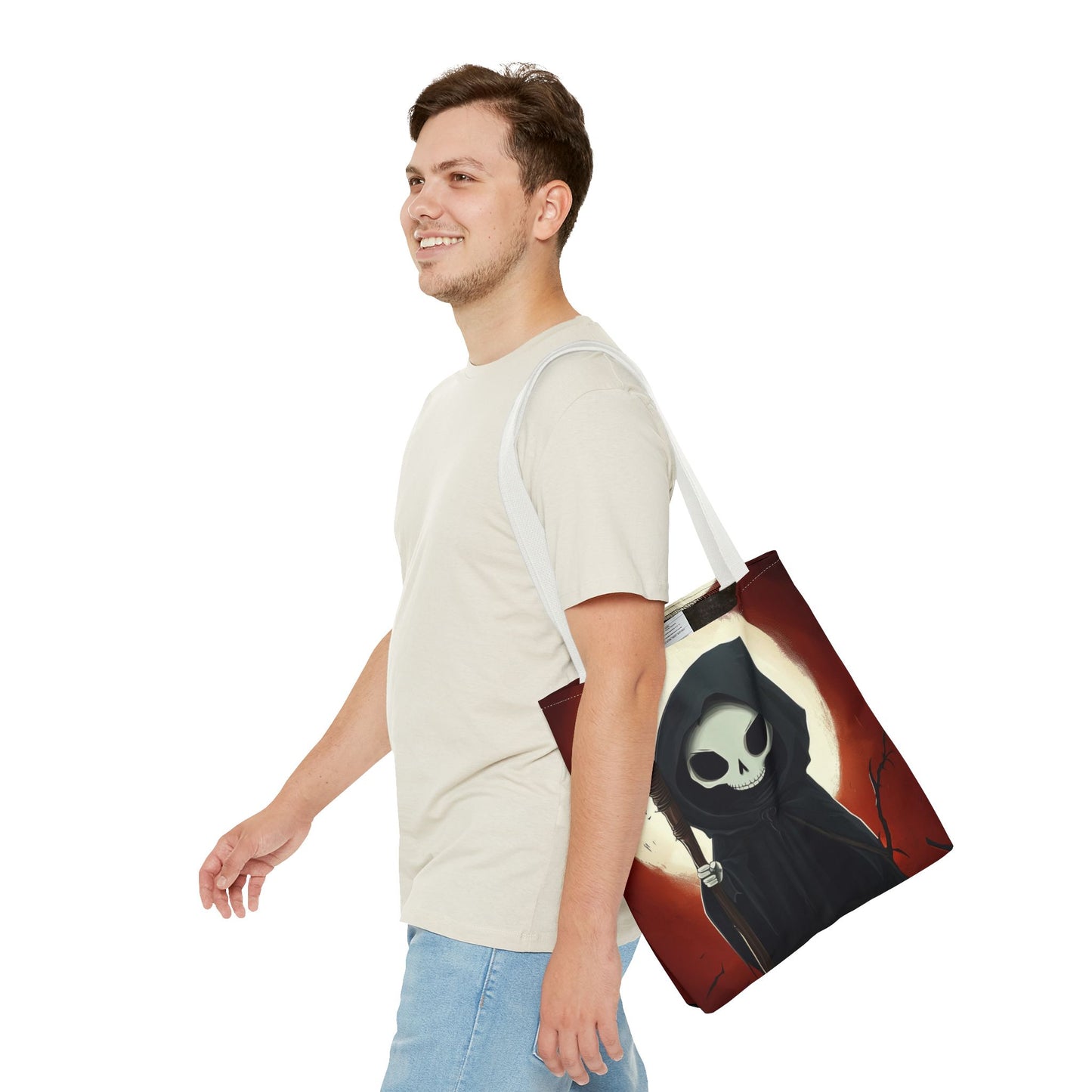 Cute Grim Reaper Tote Bag (AOP)