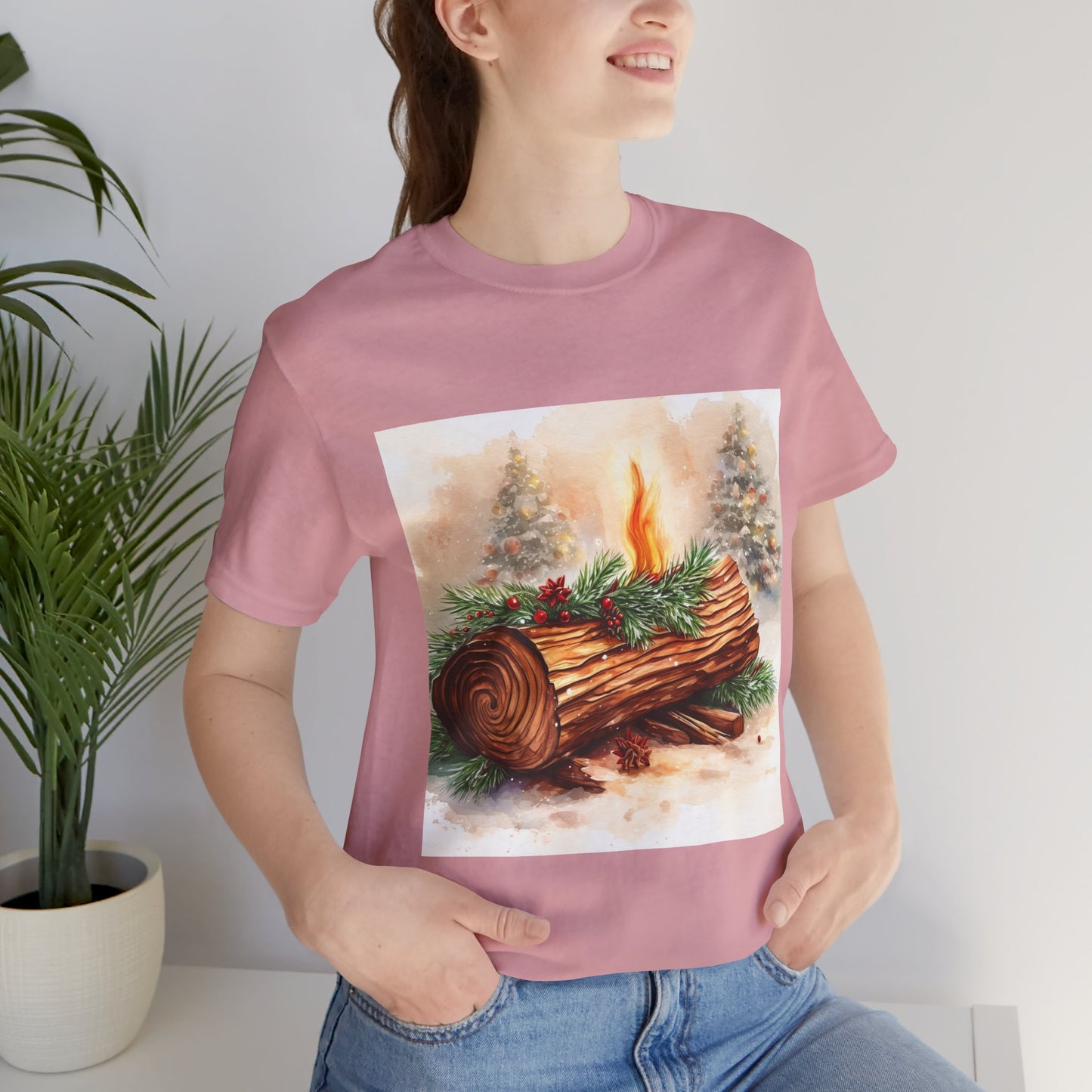 Yule Log Unisex Jersey Tee