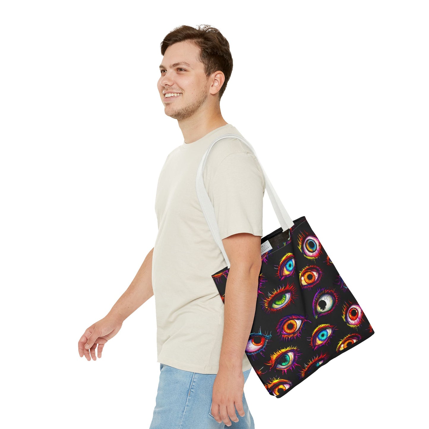 Colorful Spooky Eye Pattern Tote Bag (AOP)