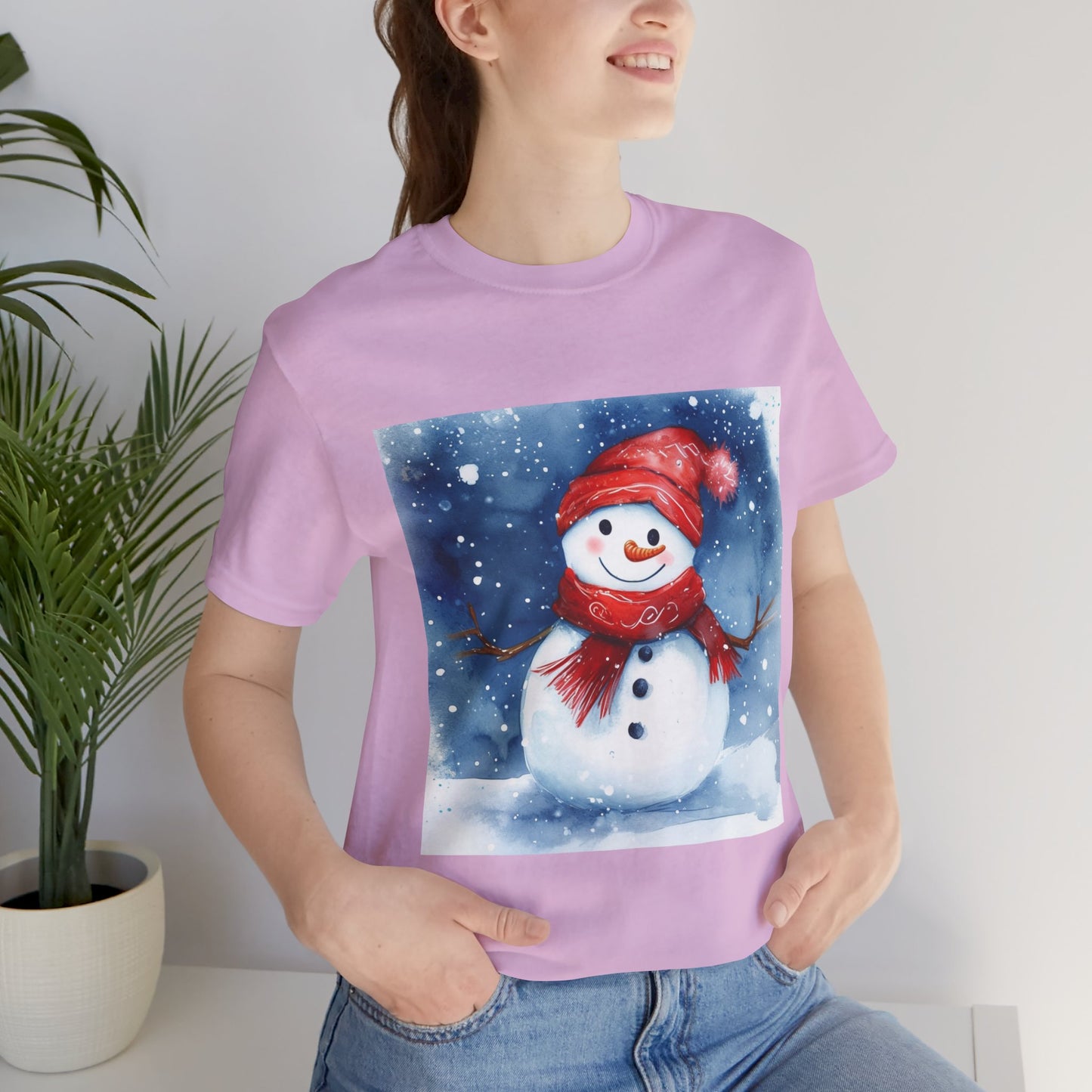 Adorable Snowman Unisex Jersey Short Sleeve Tee