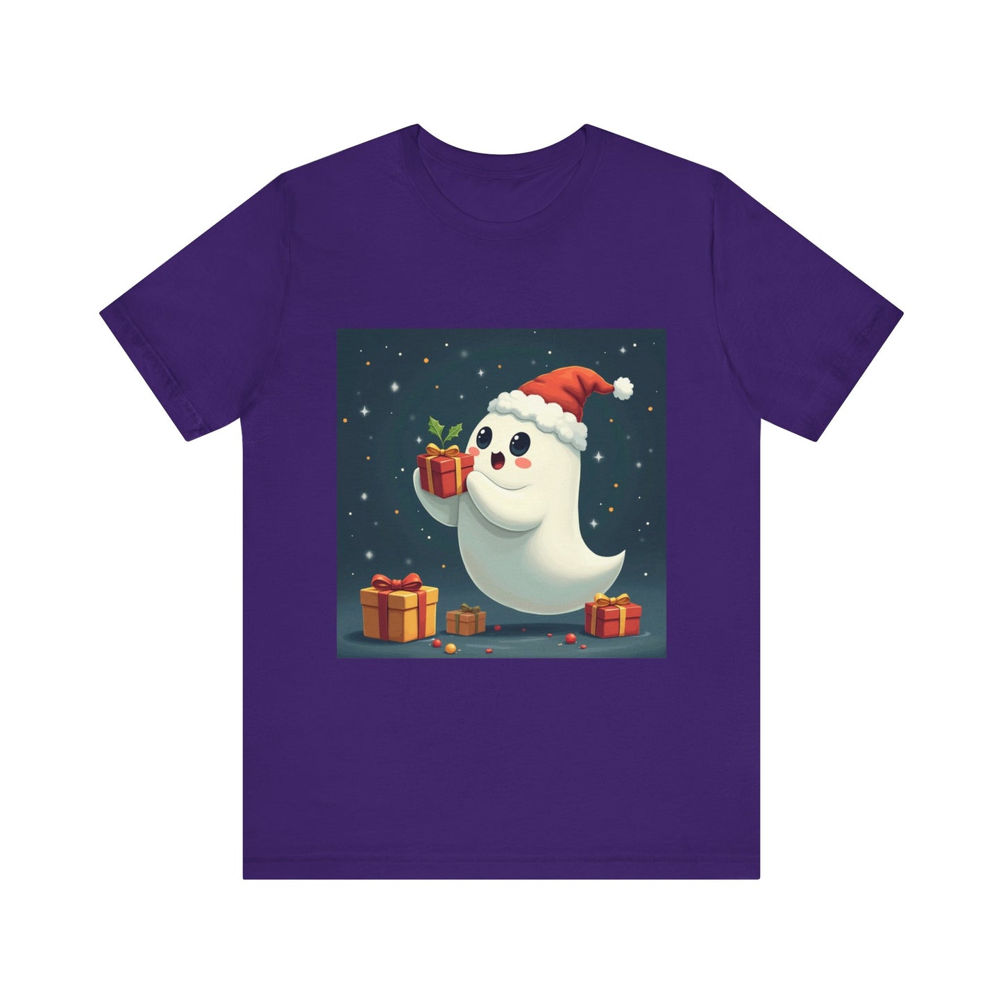 Cute Cartoon Present Ghost Unisex Jersey T-Shirt