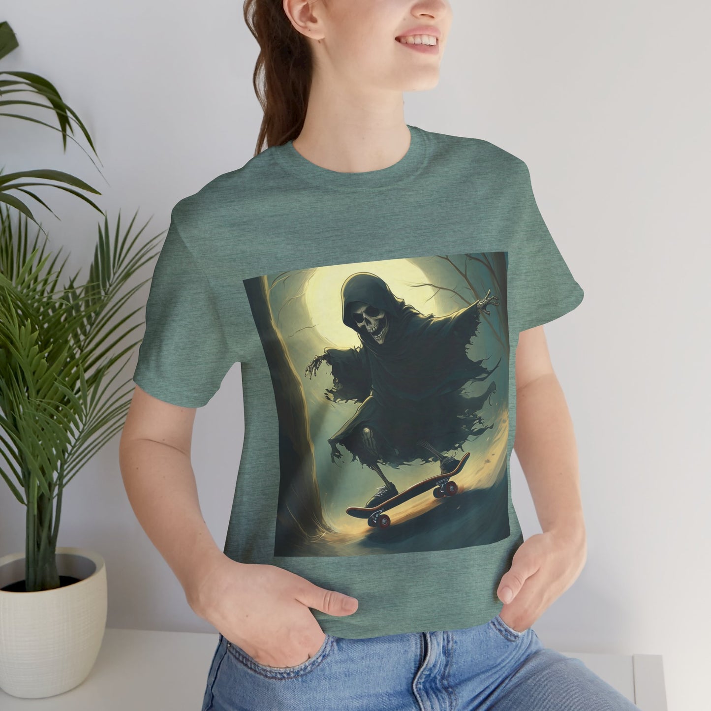 Downhill Skating Grim Reaper Unisex Jersey Short Sleeve Tee