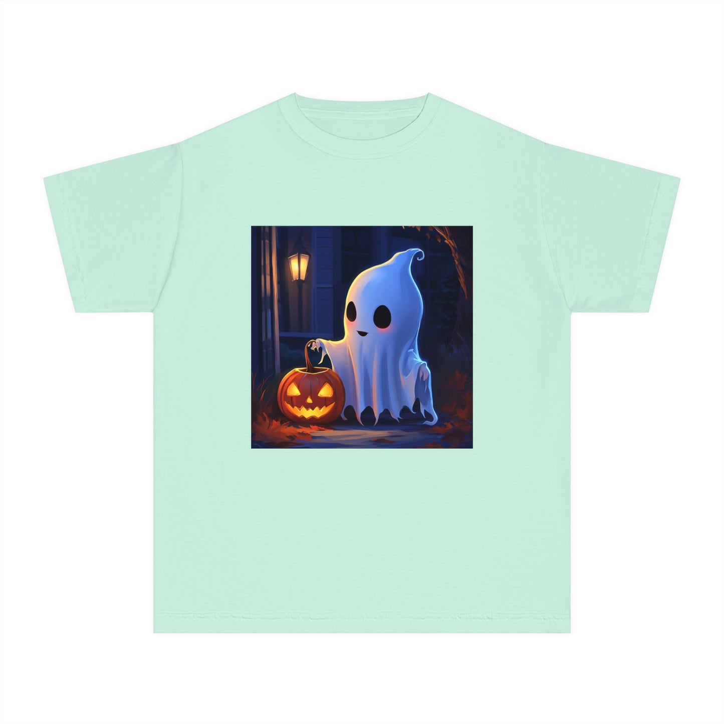 Cute Ghost Trick or Treating Youth Midweight Tee