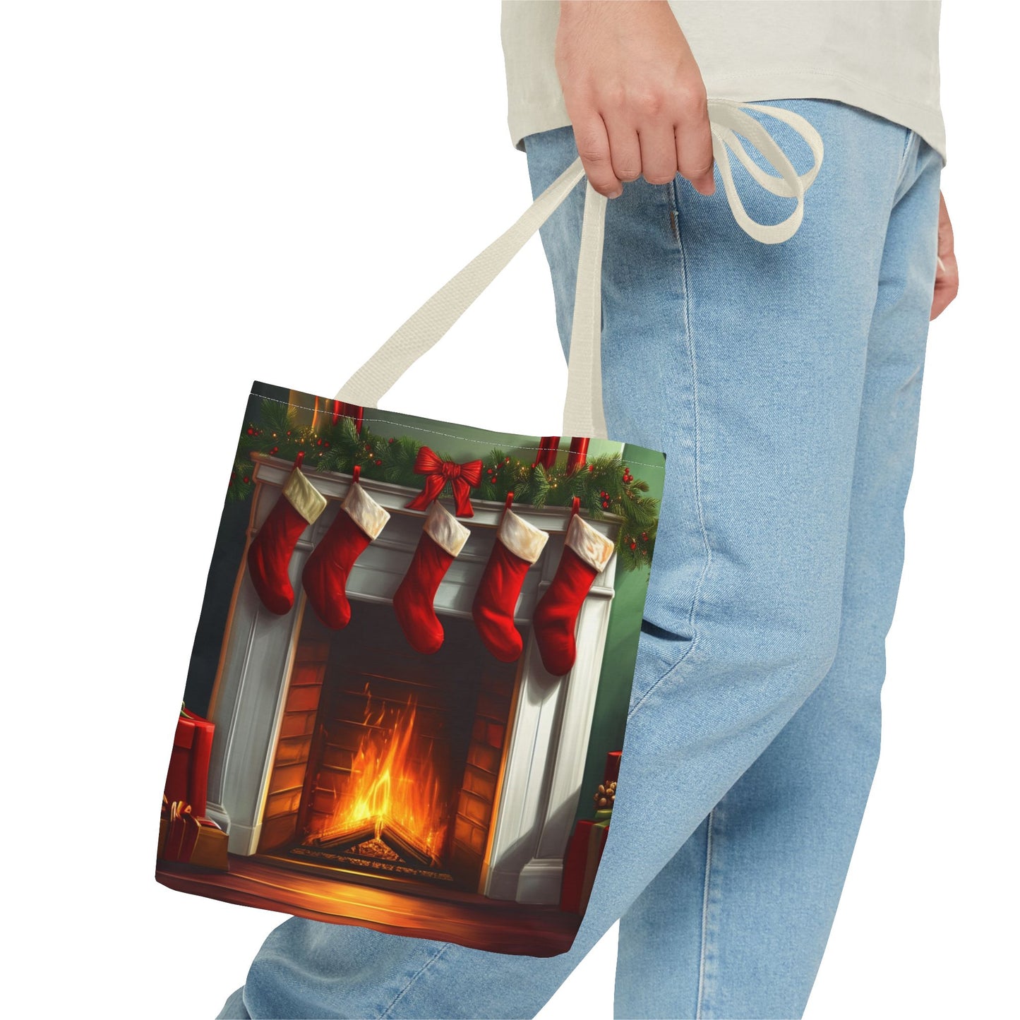 Stockings Over the Mantle Tote Bag (AOP)