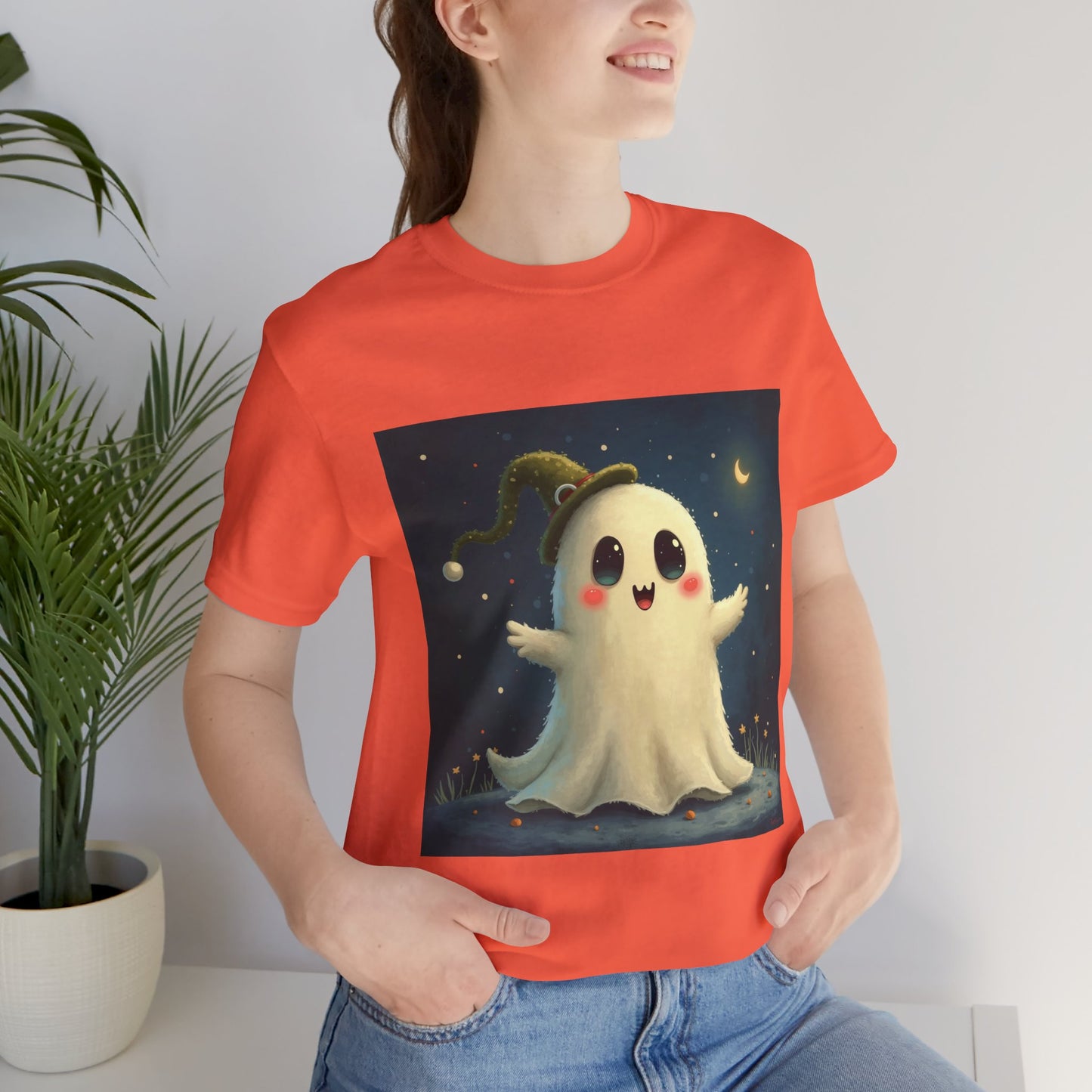 Cute Spooky Winter Ghost Unisex Jersey Tee