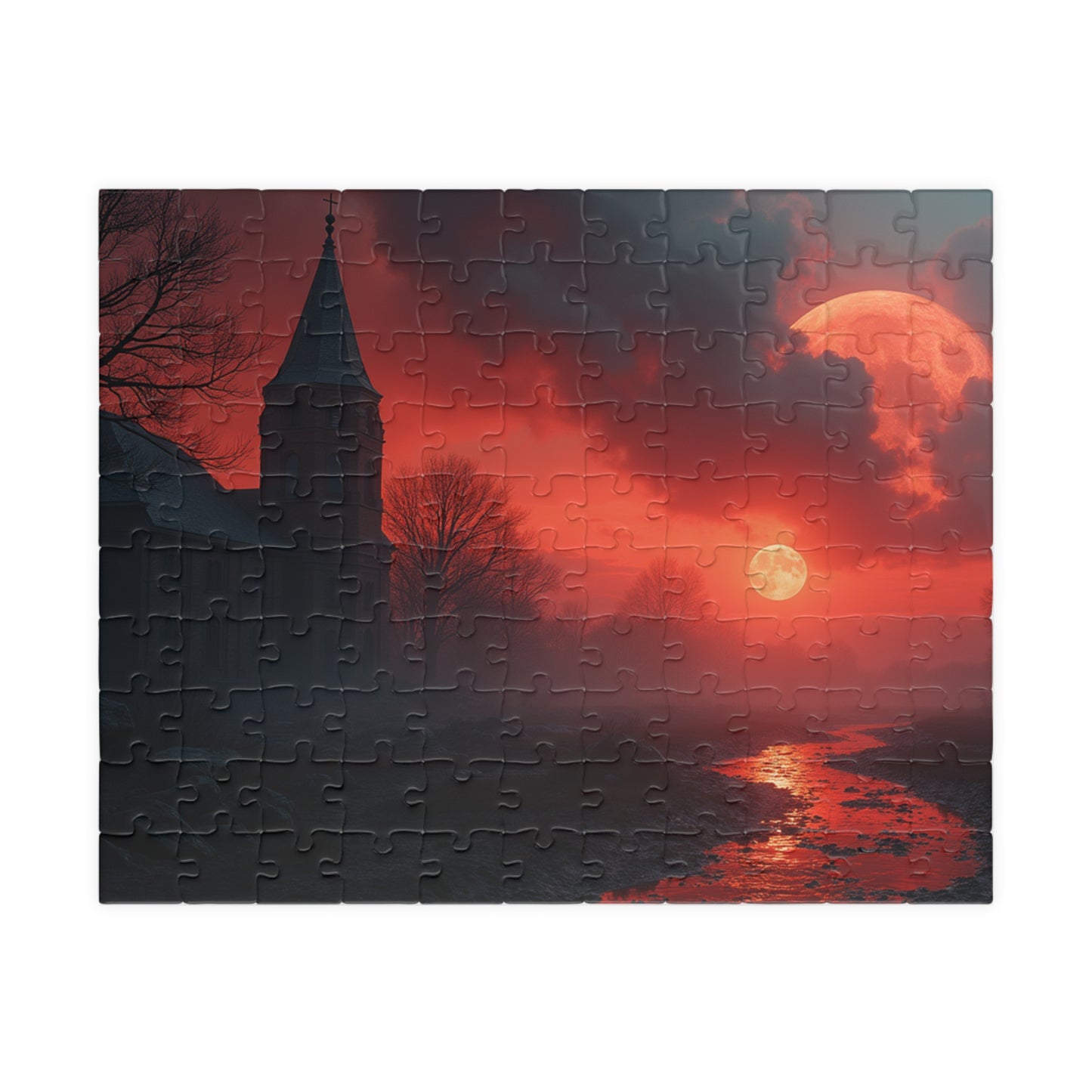 Red Moon Landscape Puzzle (110, 252, 520, 1014-piece)