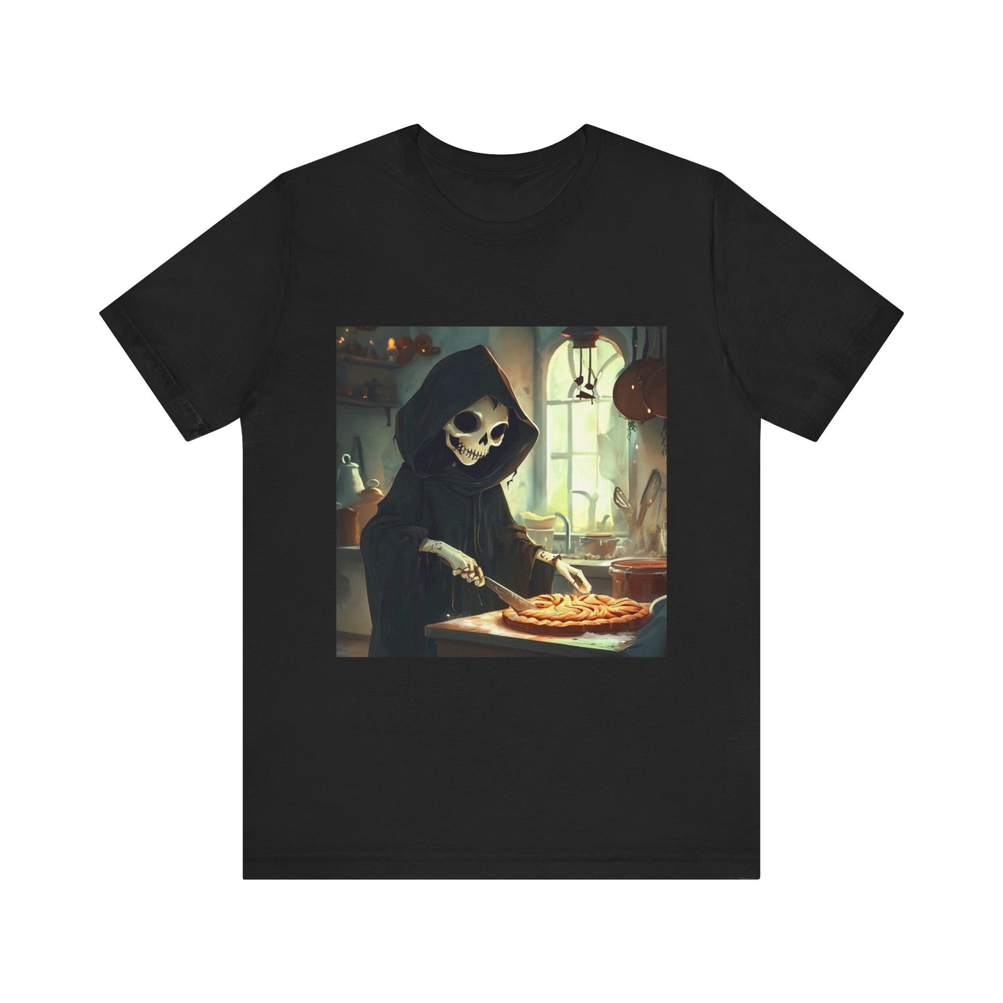 Grim Reaper Baking Pie Unisex Jersey Short Sleeve Tee