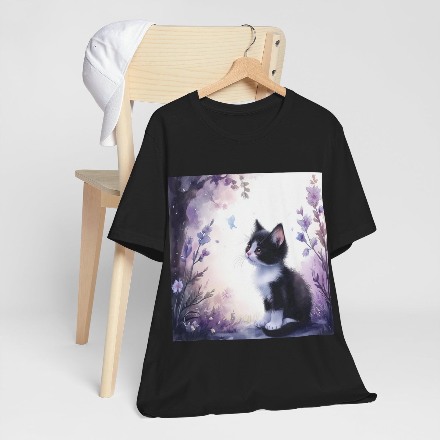 Flowery Tuxedo Cat Unisex Jersey Short Sleeve Tee