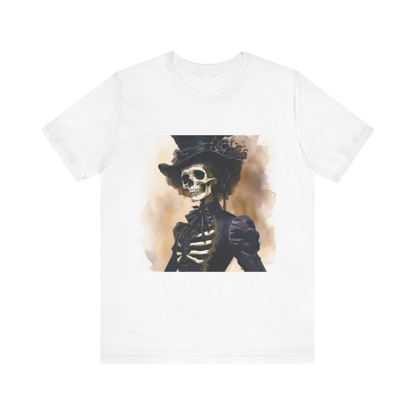 Elegant Victorian Skeleton Unisex Jersey Short Sleeve Tee