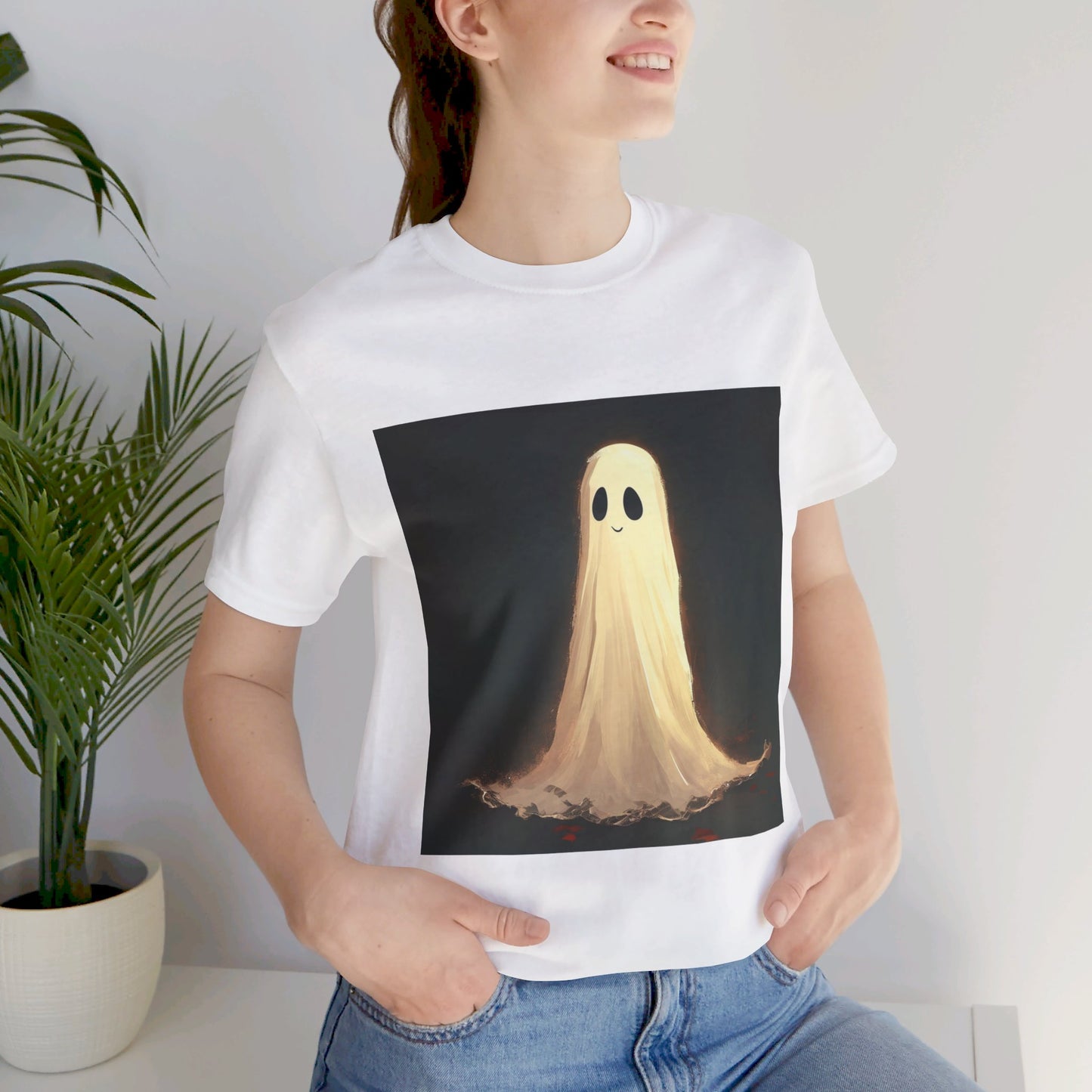 Happy Spooky Ghost Unisex Jersey Short Sleeve Tee