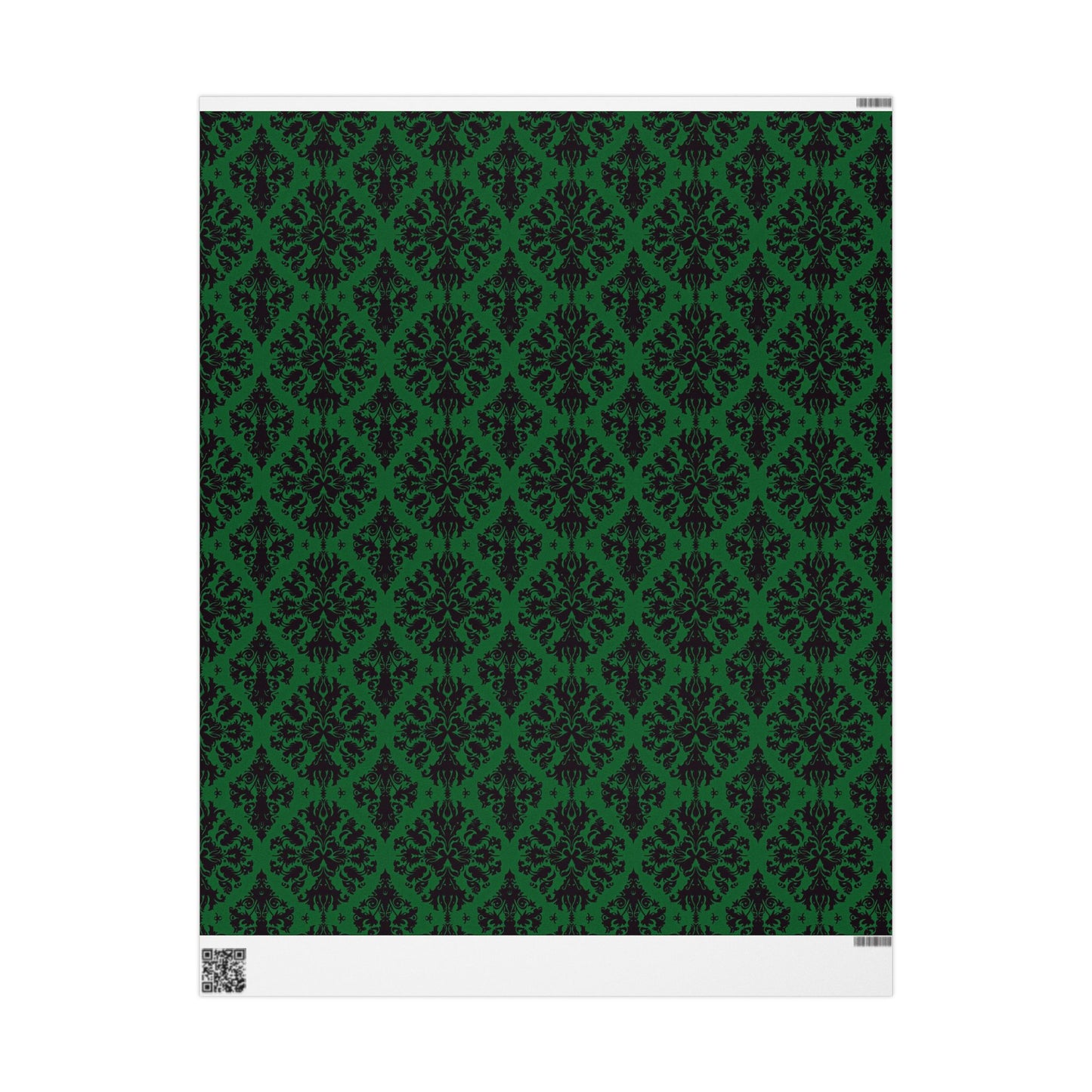 Green and Black Victorian Damask Wrapping Papers