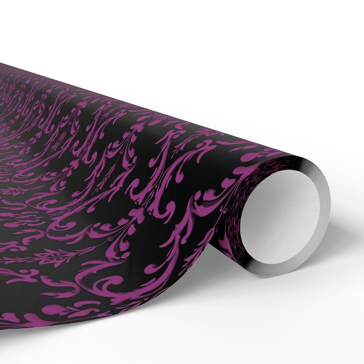 Black and Purple Damask Style Wrapping Papers