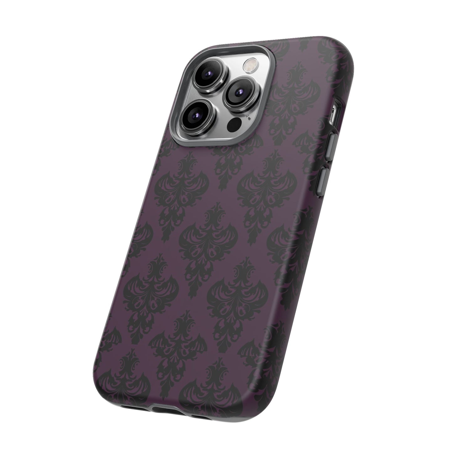 Purple and Black Victorian Damask Pattern Tough Cases