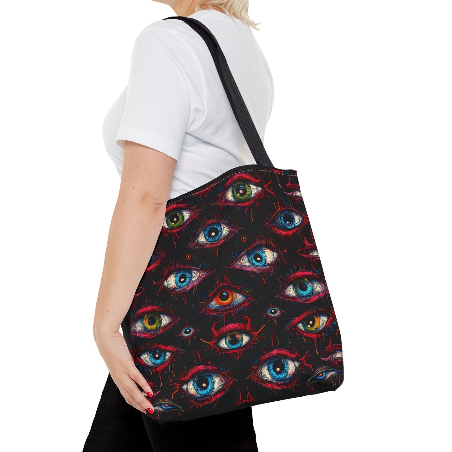 Creepy Eye Pattern Tote Bag (AOP)