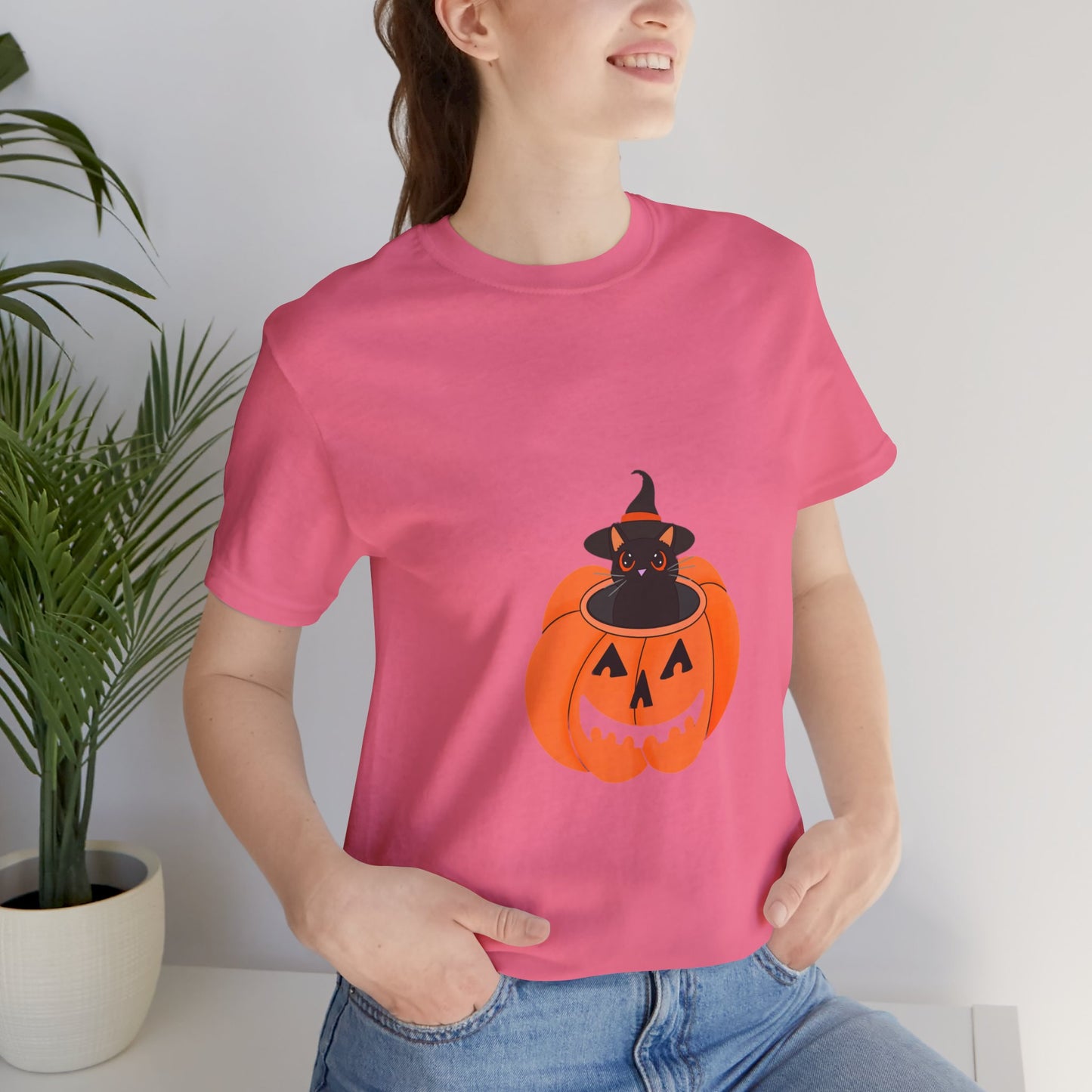 Cute Cat Halloween Unisex Jersey Short Sleeve Tee