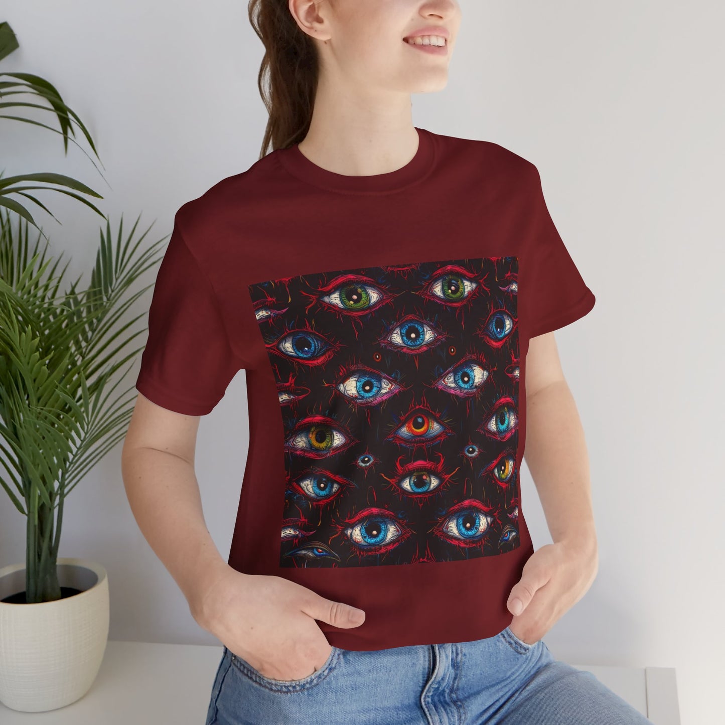 Creepy Eye Pattern Unisex Jersey Short Sleeve Tee