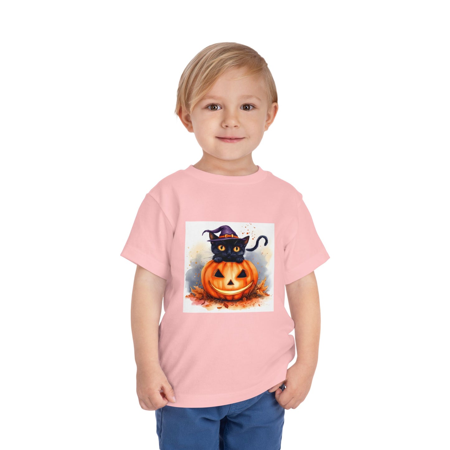 Halloween Cat Toddler Short Sleeve Tee
