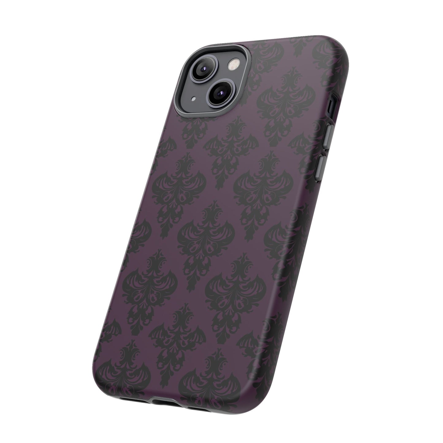 Purple and Black Victorian Damask Pattern Tough Cases