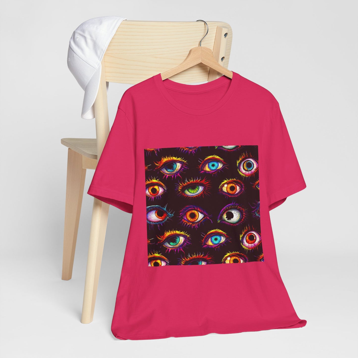 Colorful Spooky Eye Pattern Unisex Jersey Short Sleeve Tee