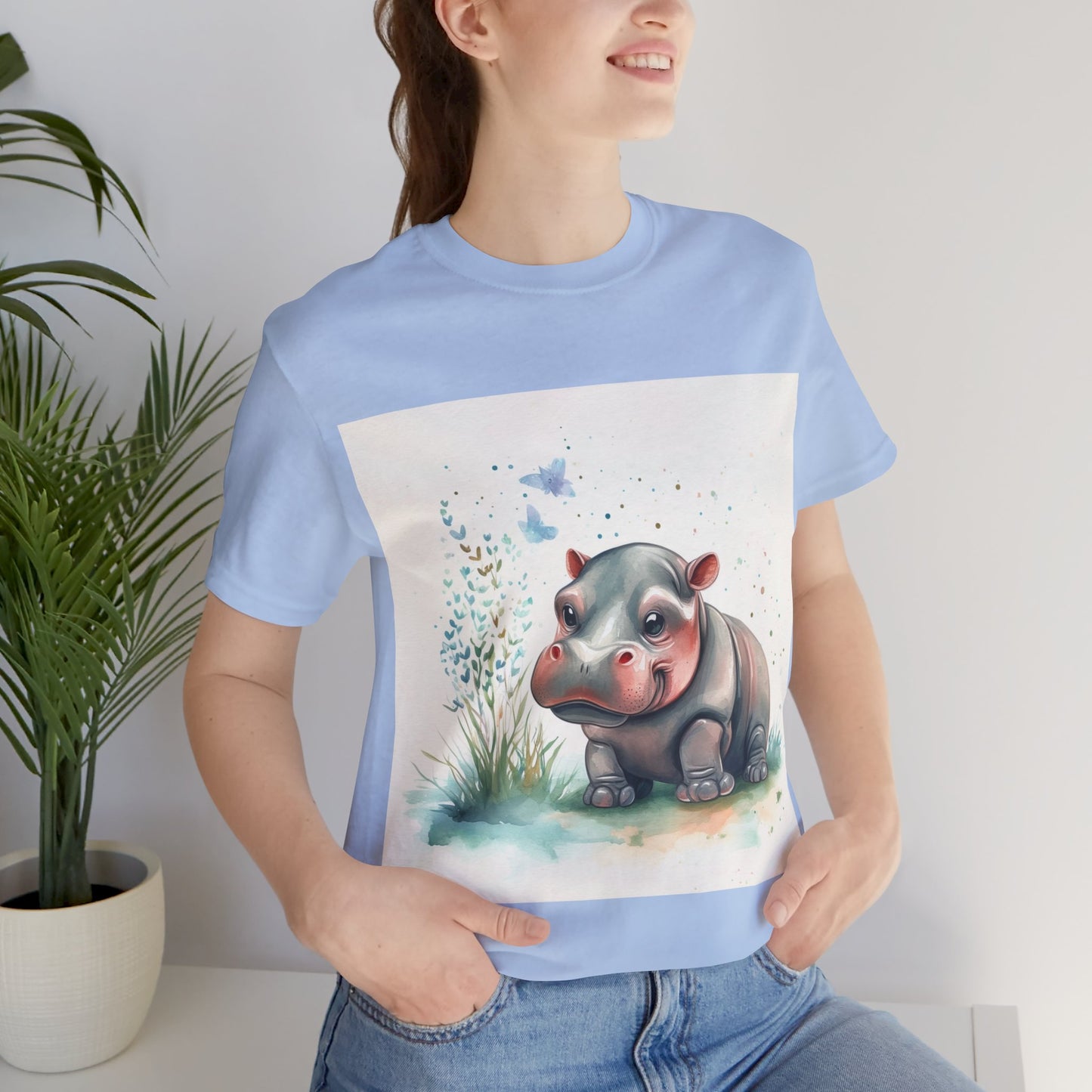 Adorable Hippo Unisex Jersey Short Sleeve Tee