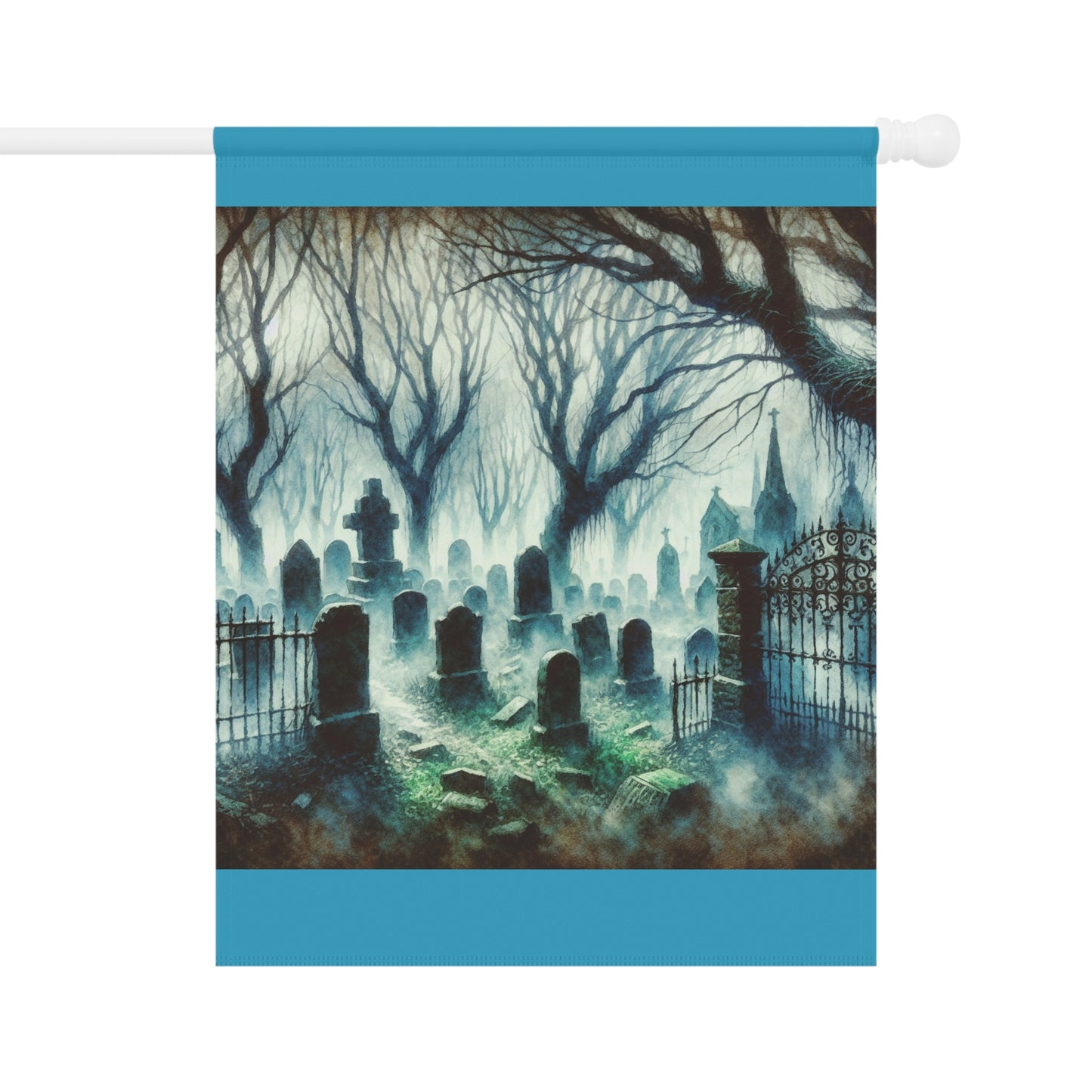 Haunted Cemetery Garden & House Banner