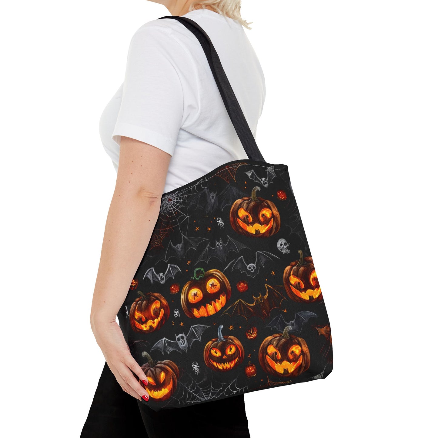 Spooky Pumpkins and Bats Tote Bag (AOP)