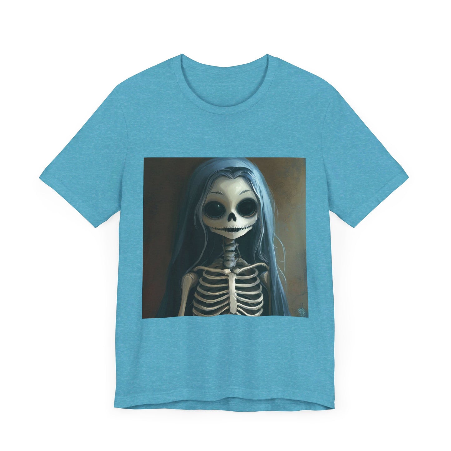 Blue Hair Skeleton Unisex Jersey Short Sleeve Tee