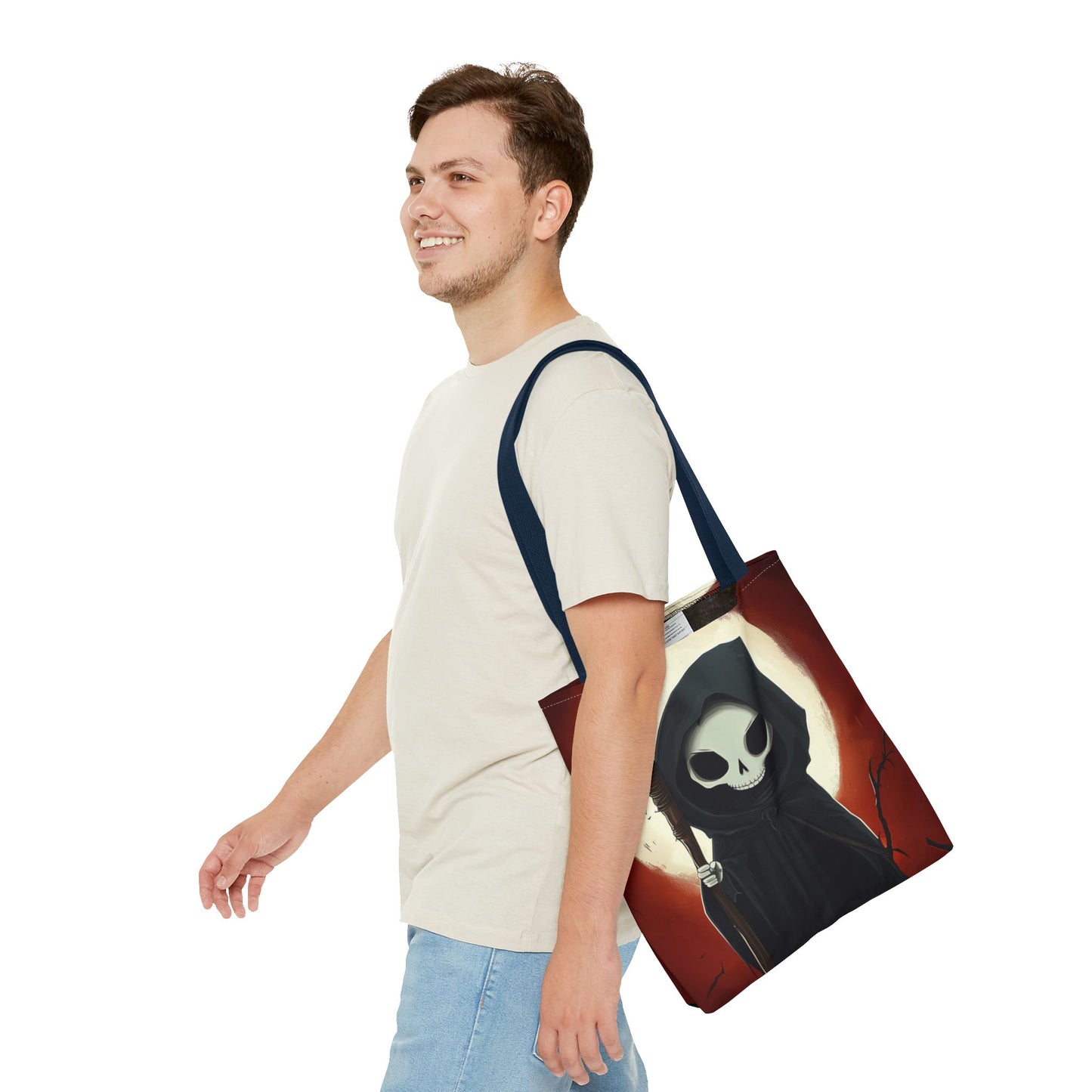 Cute Grim Reaper Tote Bag (AOP)