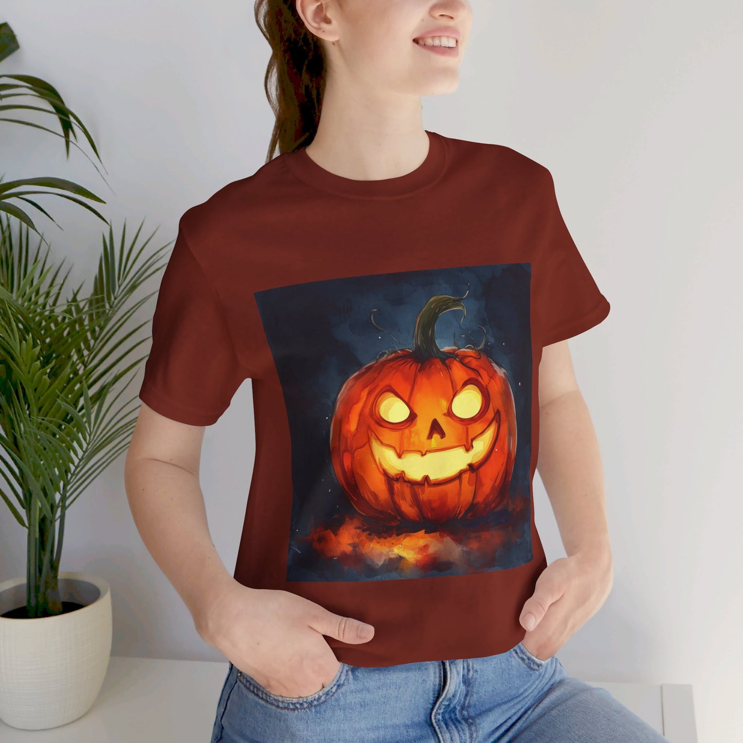 Cute Creepy Jack o Lantern Unisex Jersey Short Sleeve Tee