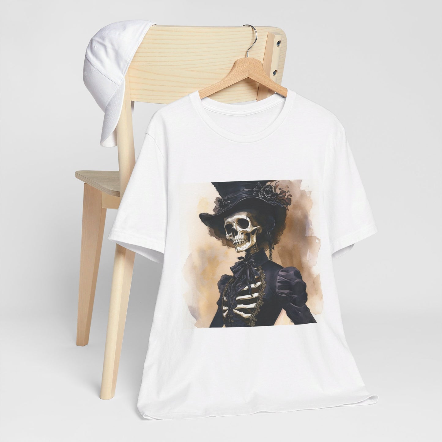 Elegant Victorian Skeleton Unisex Jersey Short Sleeve Tee