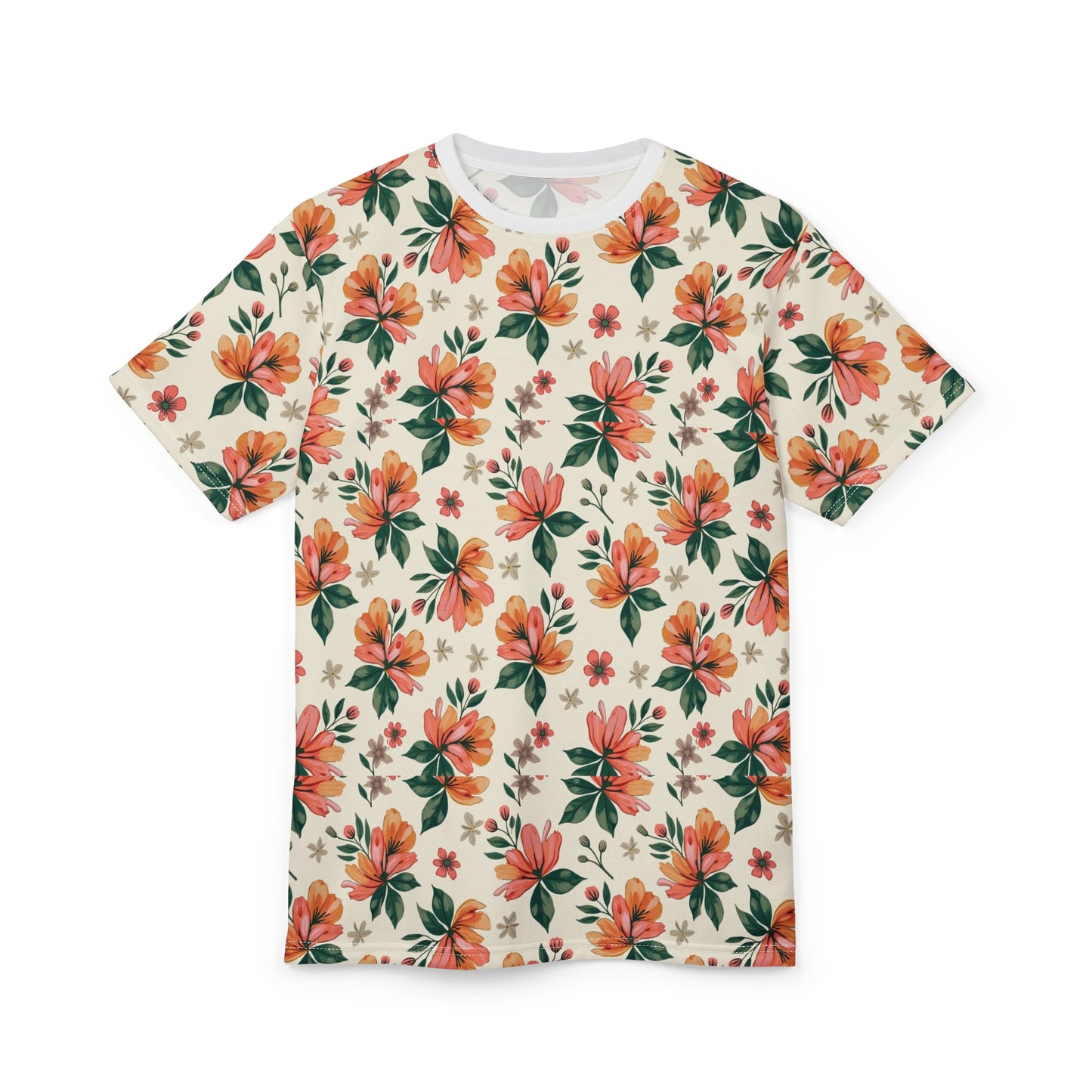 Bright Tropical Floral Unisex Cut and Sew Tee