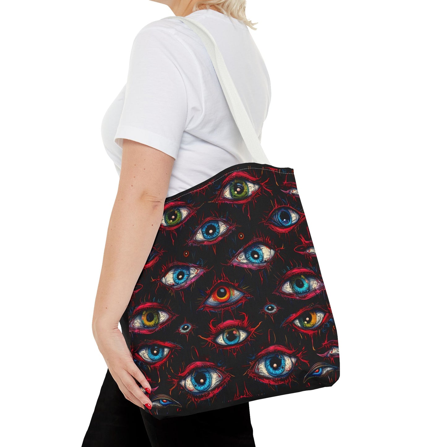 Creepy Eye Pattern Tote Bag (AOP)