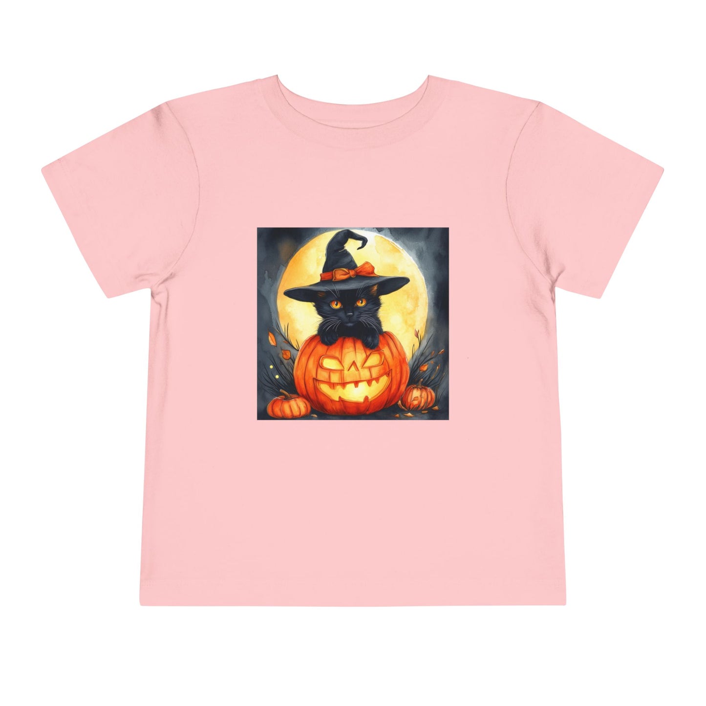 Cat In a Jack O' Lantern Toddler Short Sleeve Tee