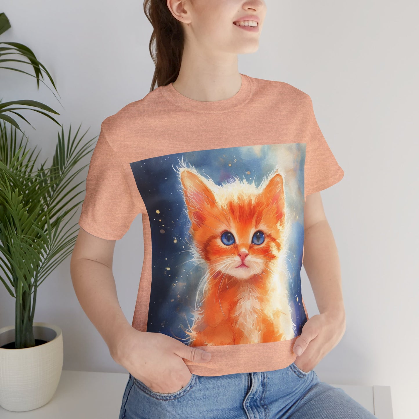 Orange Kitten Unisex Jersey Short Sleeve Tee