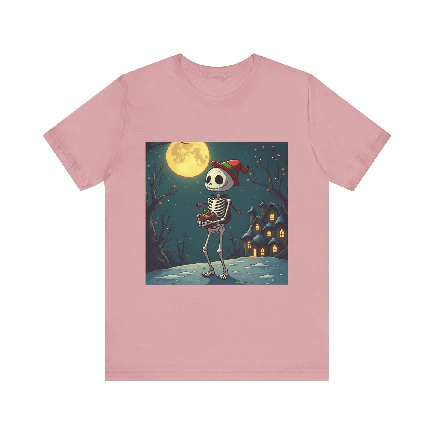 Cute Cartoon Holiday Skeleton Unisex Jersey Tee