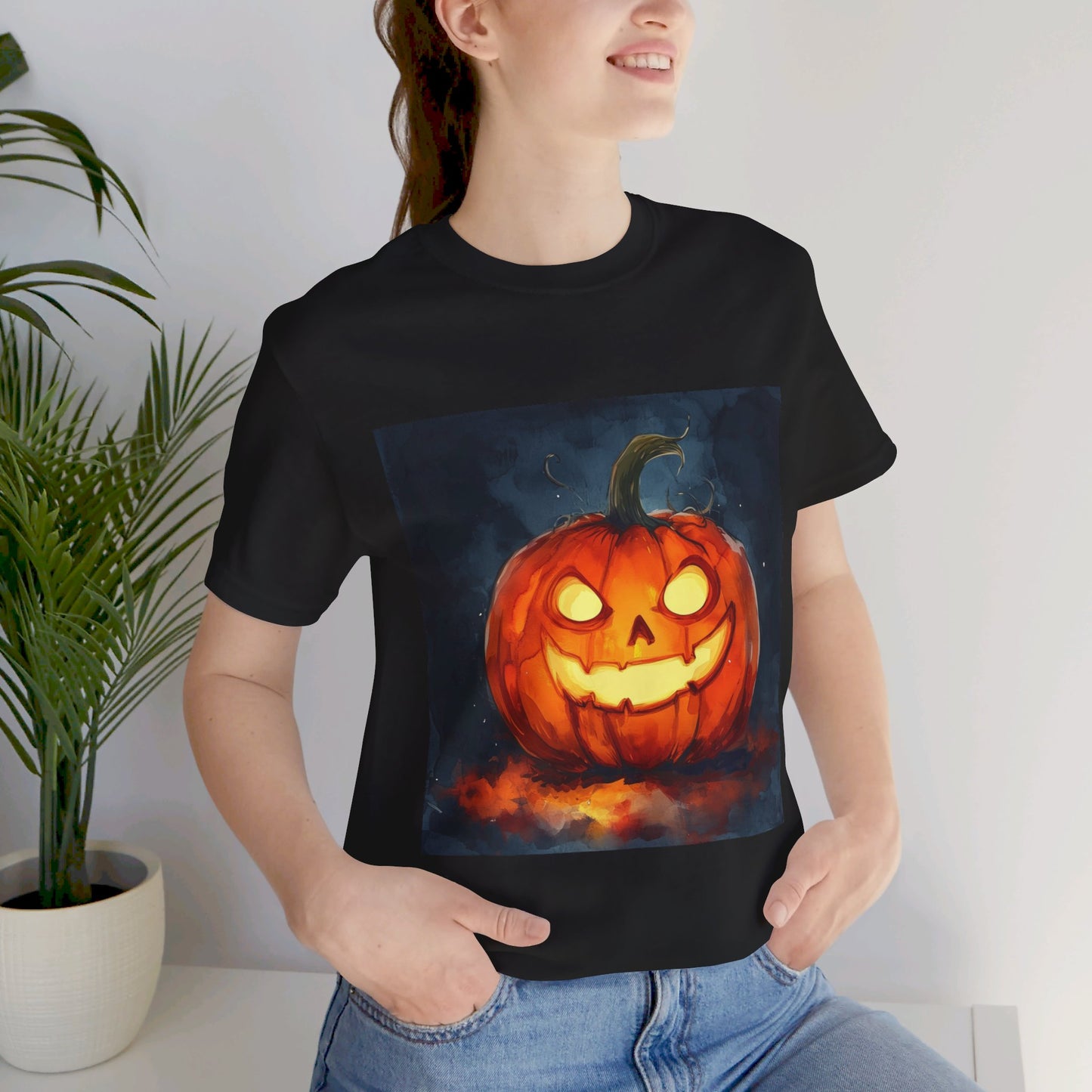 Cute Creepy Jack o Lantern Unisex Jersey Short Sleeve Tee