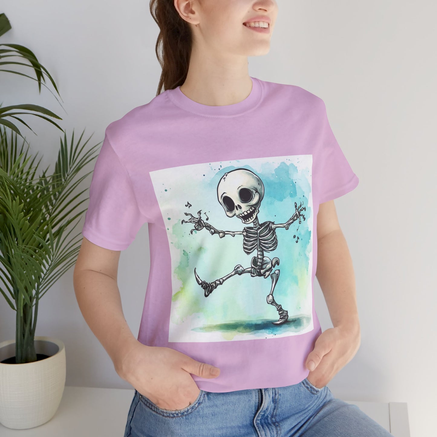 Happy Cute Skeleton Unisex Jersey Short Sleeve Tee