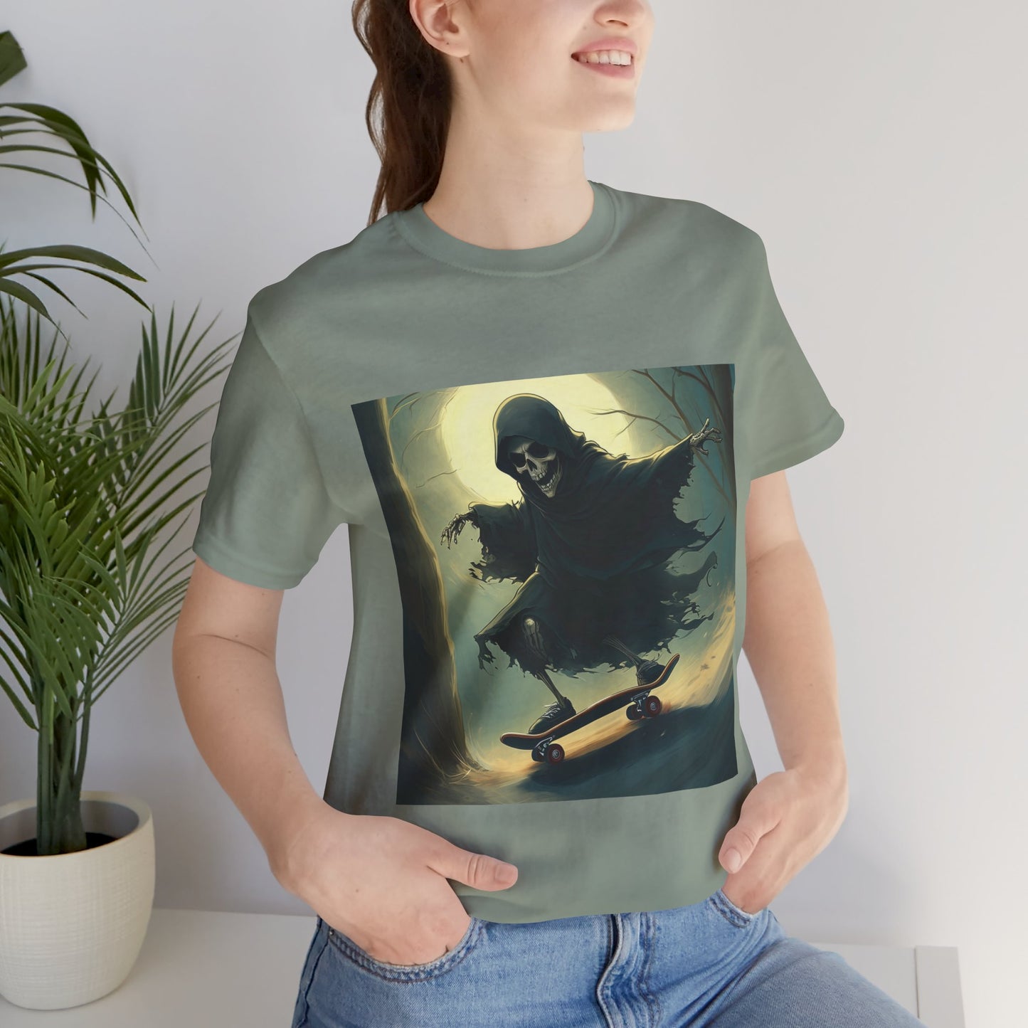 Downhill Skating Grim Reaper Unisex Jersey Short Sleeve Tee