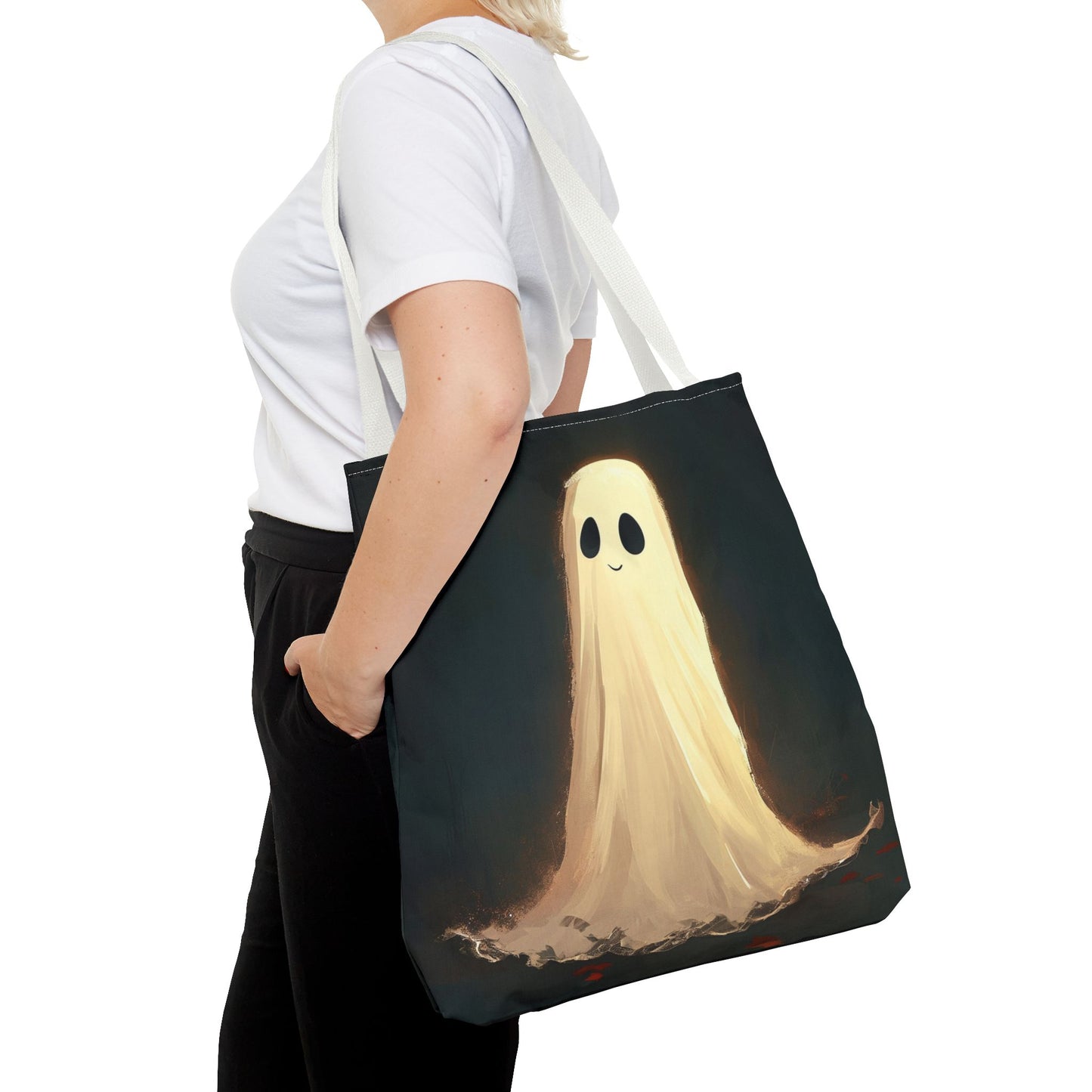 Happy Spooky Ghost Tote Bag (AOP)