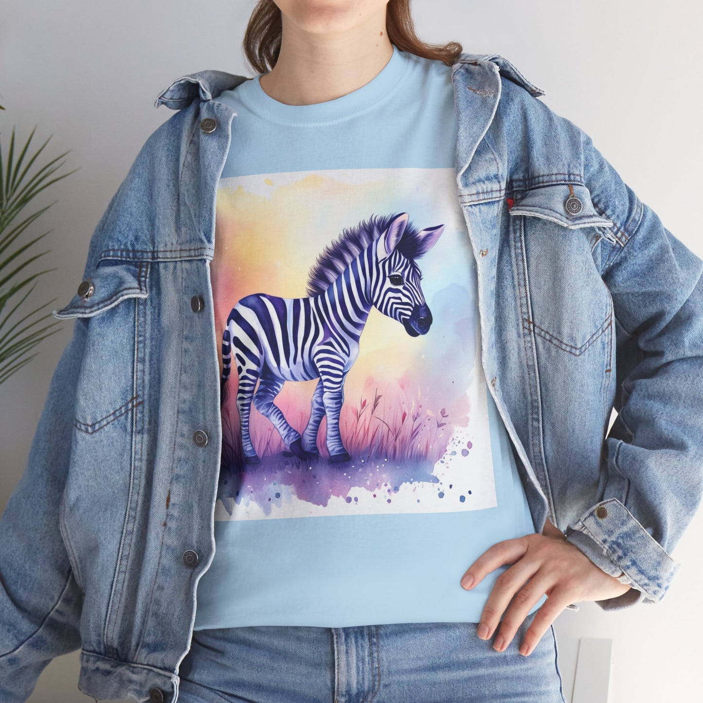 Lovable Baby Zebra Unisex Heavy Cotton Tee