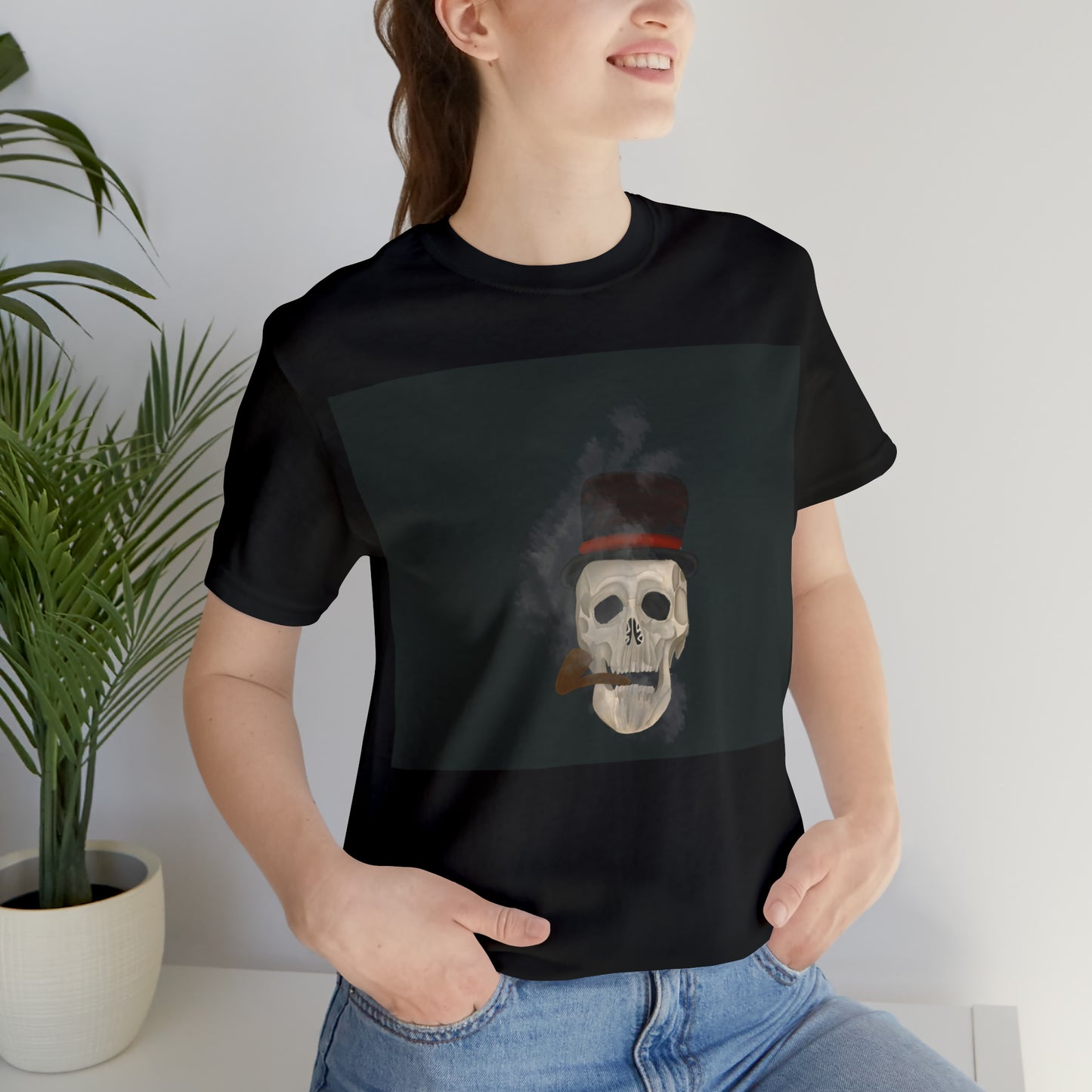 Smoking SkullUnisex Jersey Short Sleeve Tee