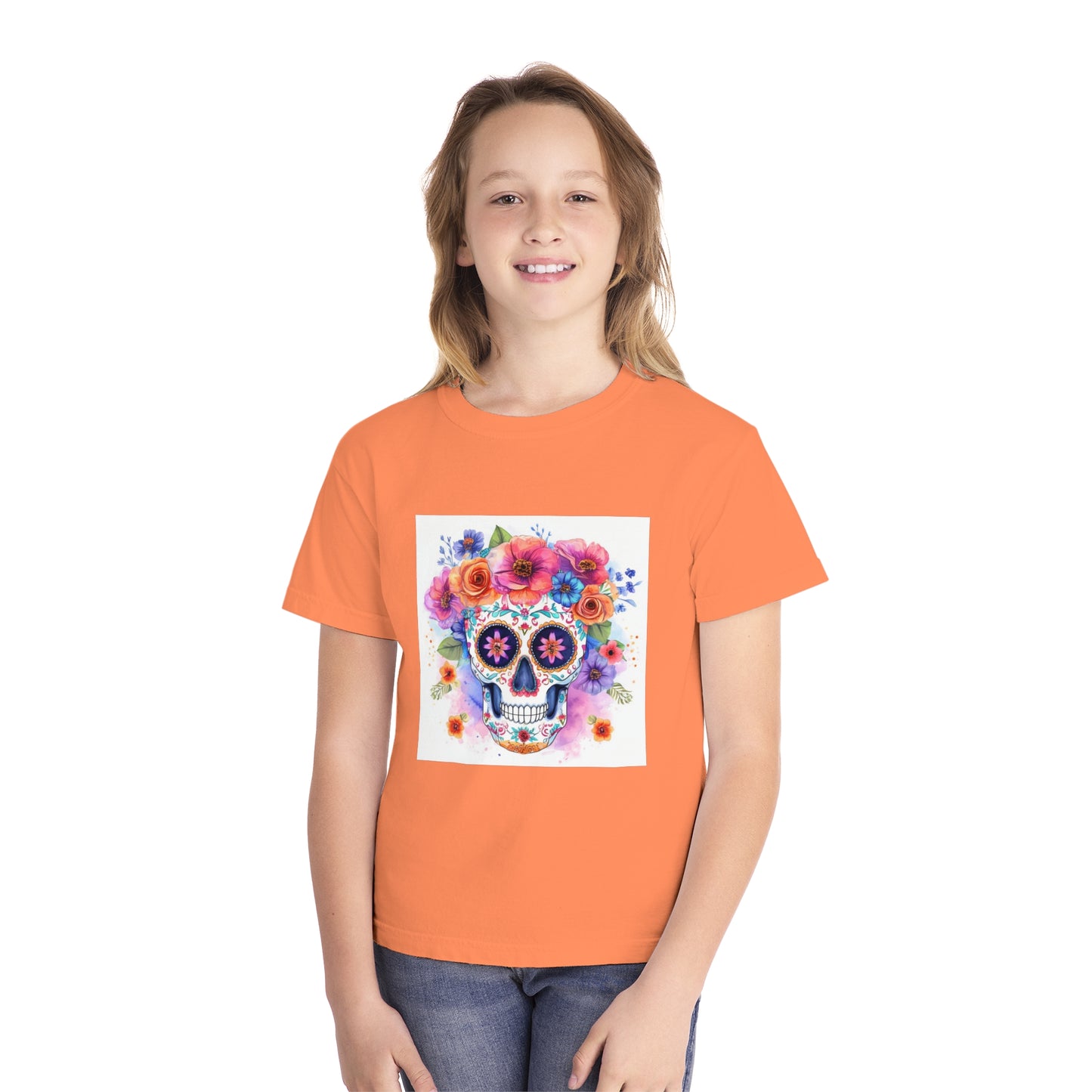 Colorful Sugar Skull Youth Midweight Tee