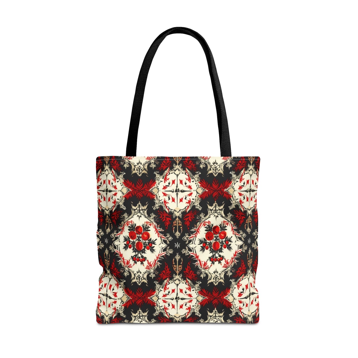 Dark Poinsettia Pattern Tote Bag (AOP)