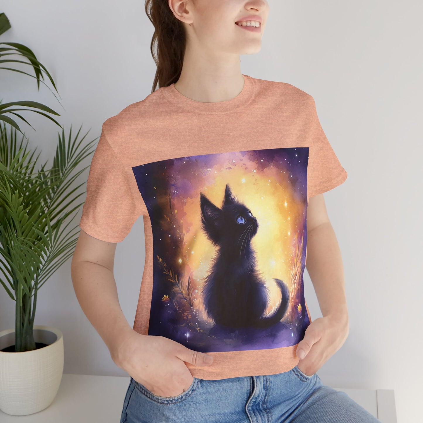 Galaxy Black Kitten Unisex Jersey Short Sleeve Tee