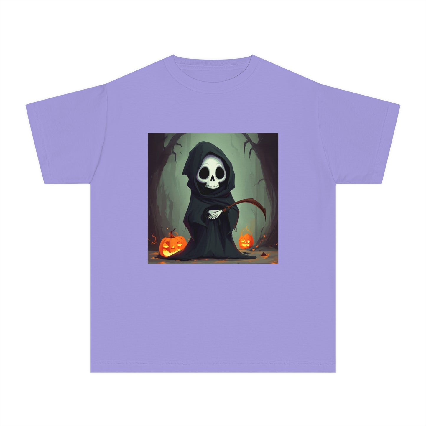 Spooky Forest Grim Reaper Youth Midweight Tee