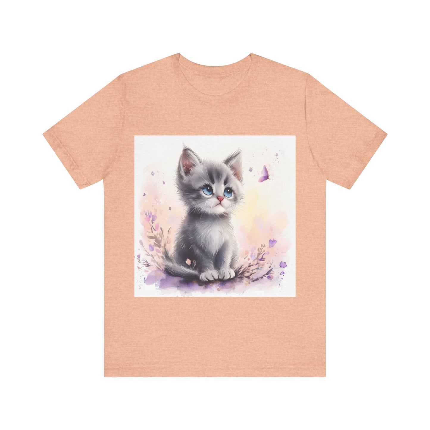 Butterfly Gray Kitten Unisex Jersey Short Sleeve Tee