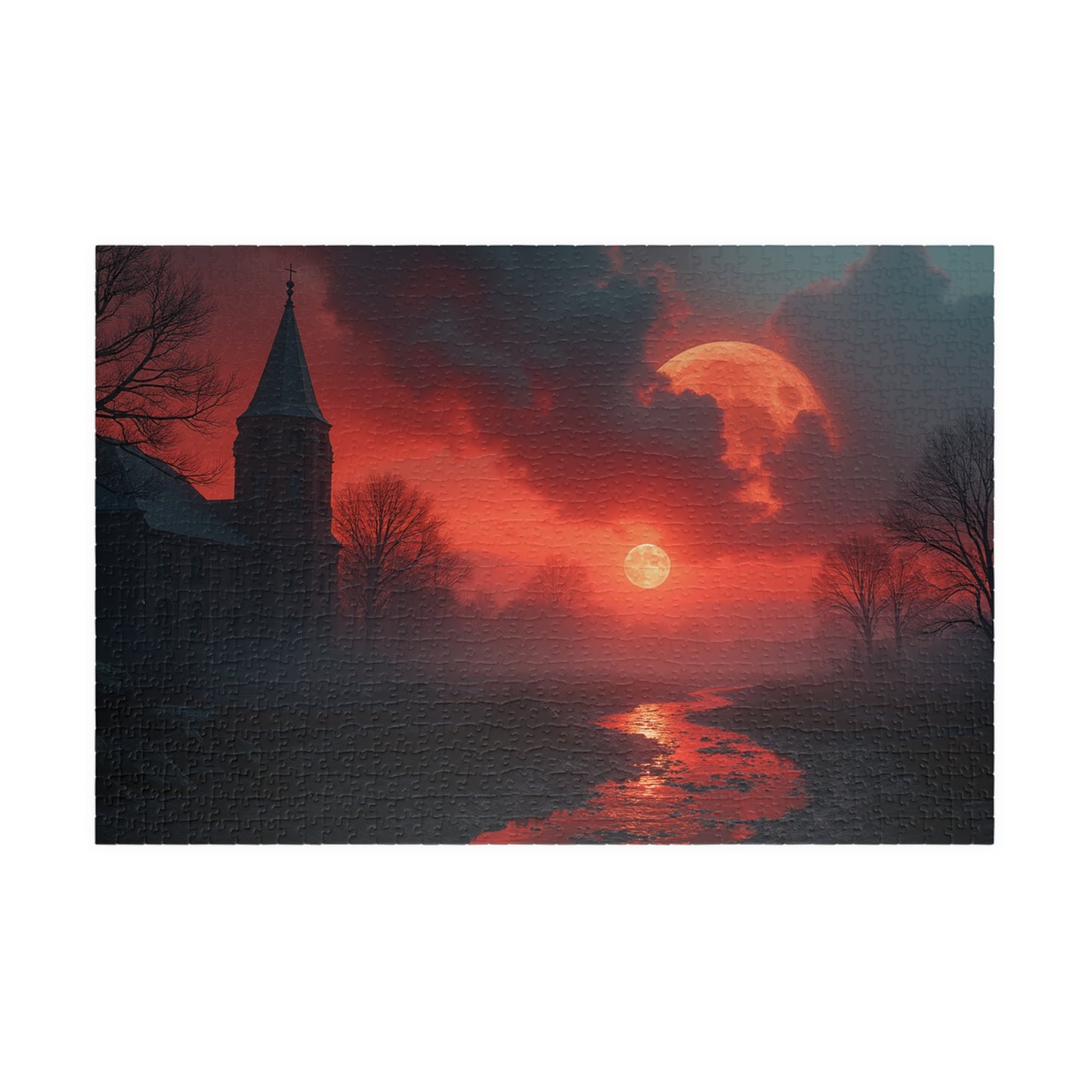 Red Moon Landscape Puzzle (110, 252, 520, 1014-piece)