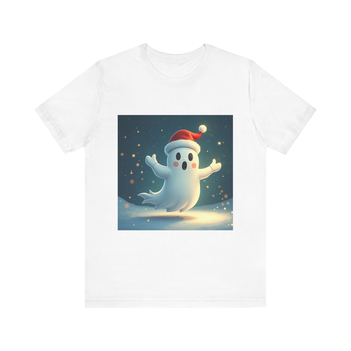 Cute Cartoon Ghost of Christmas Presents Unisex Jersey Tee