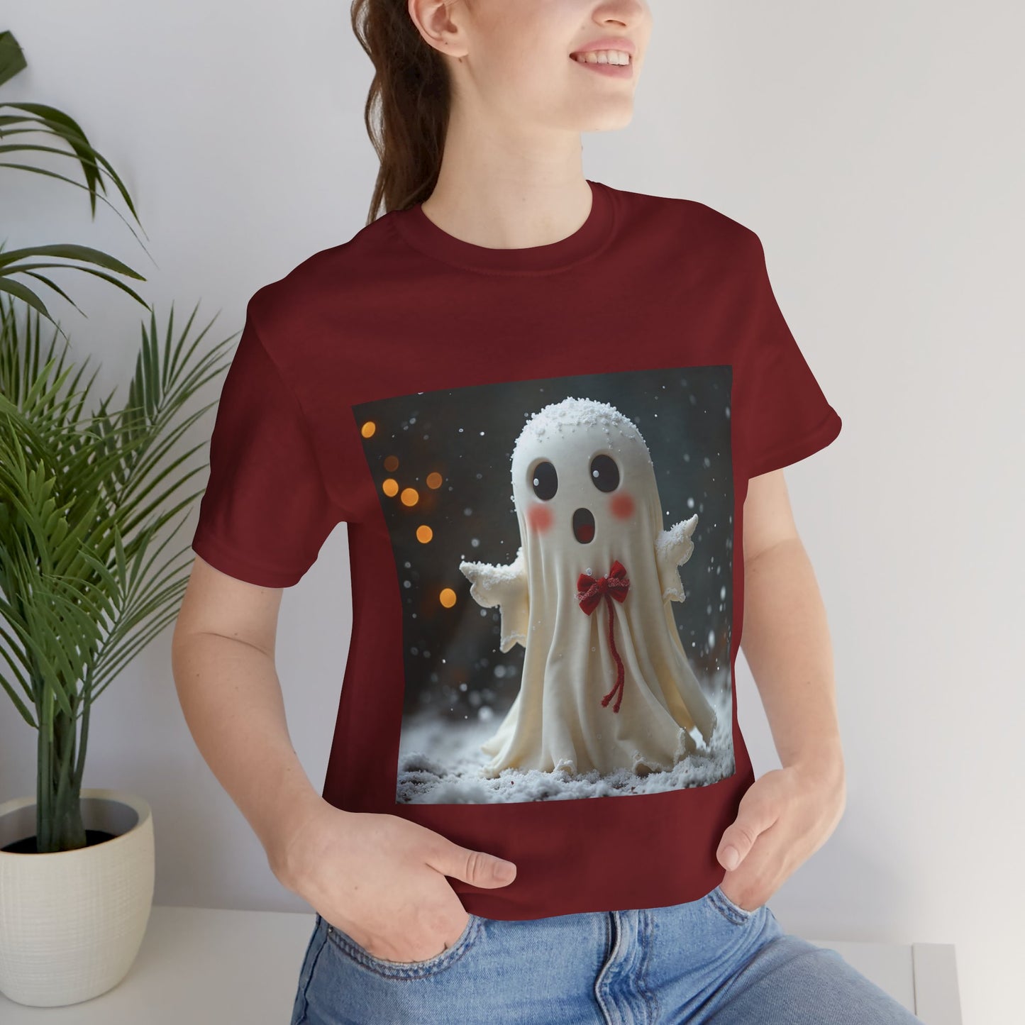 Cute Snow Ghost Unisex Jersey Tee