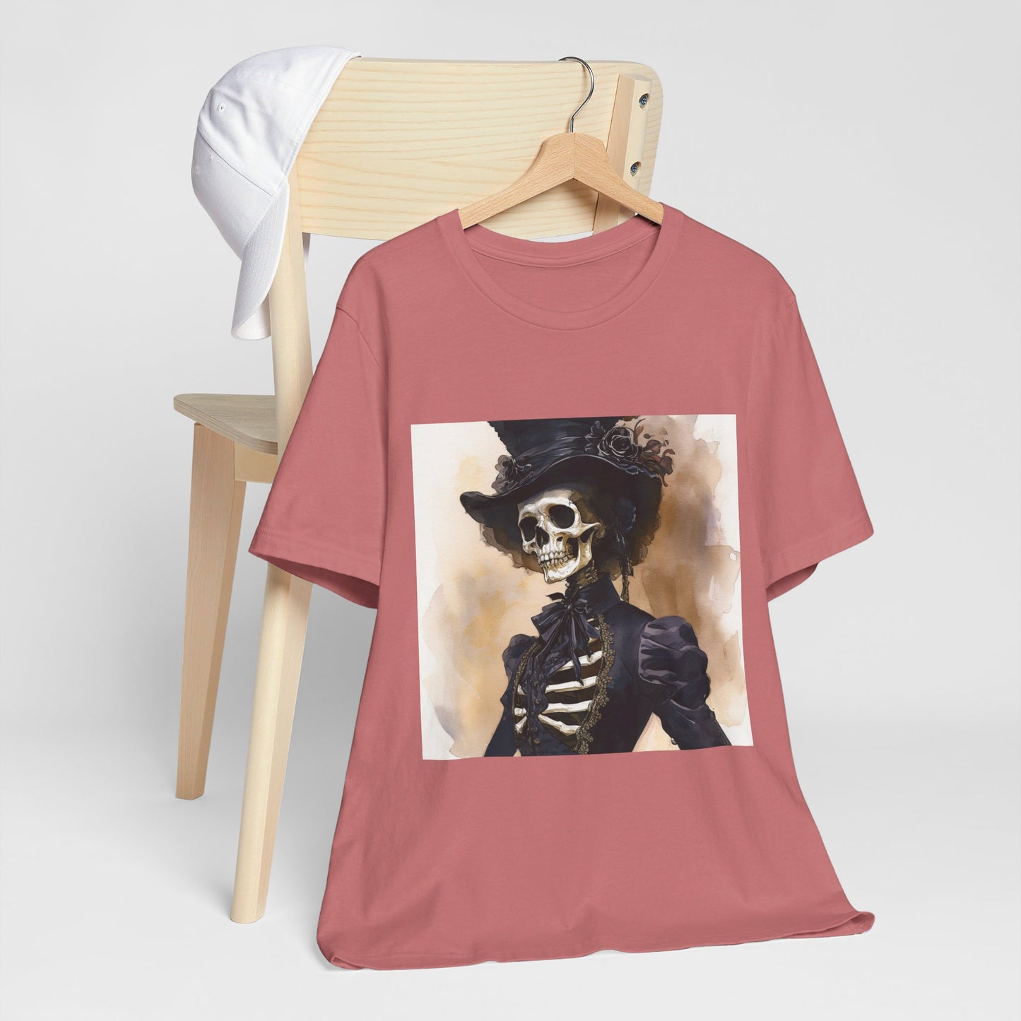 Elegant Victorian Skeleton Unisex Jersey Short Sleeve Tee